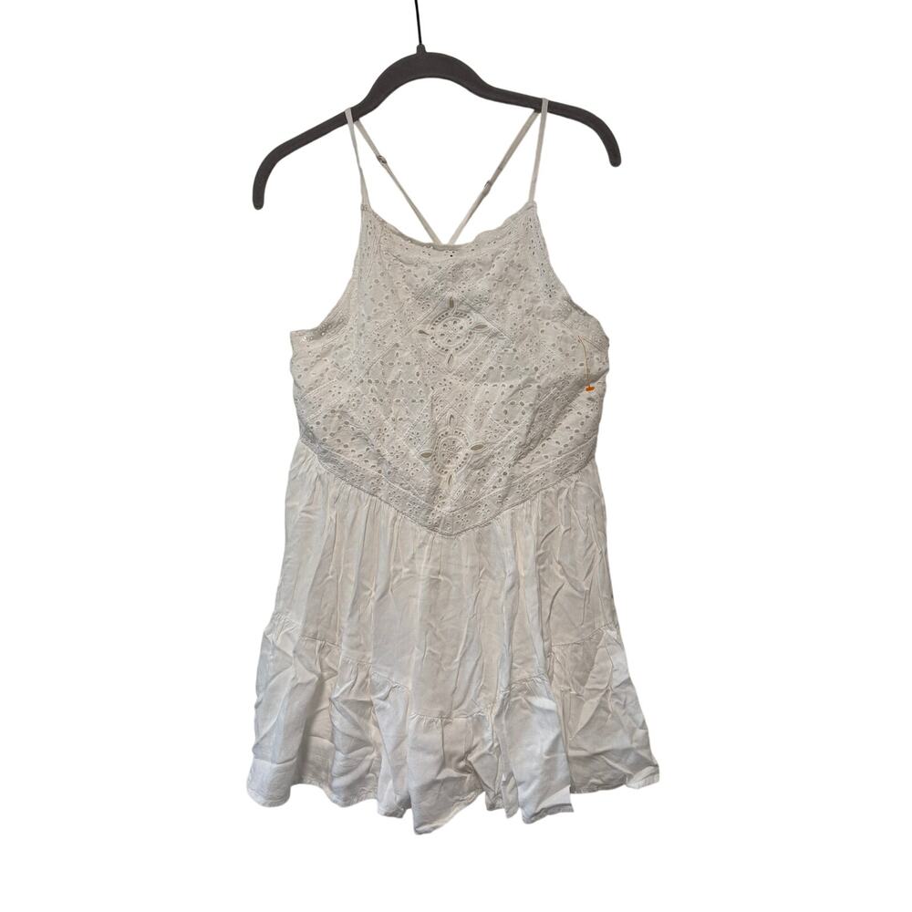 Lulus White Eyelet Lace Halter Dress M - Picture 2 of 7